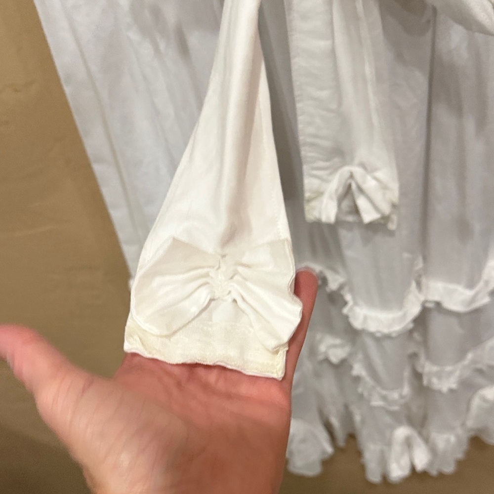 White Ruffled Long Dress - Picture 10 of 11